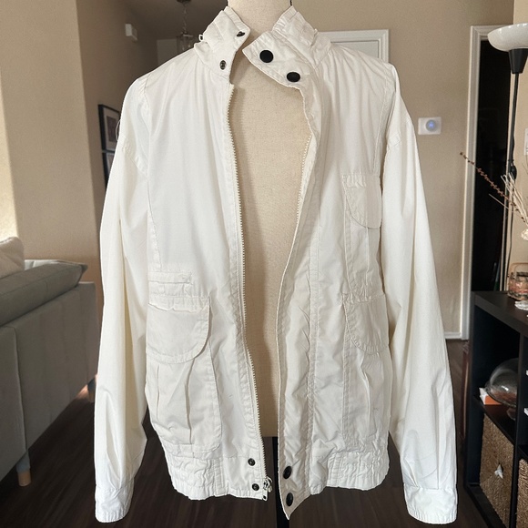 Vintage Rainforest Men's Windbreaker White with Hoodie Size Medium - Picture 2 of 9